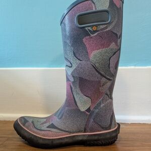 Purple Bogs Rain Boots with Pink Accents